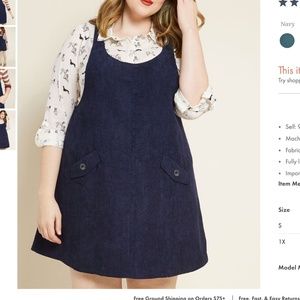 ModCloth Sociable Scholar Corduroy Jumper